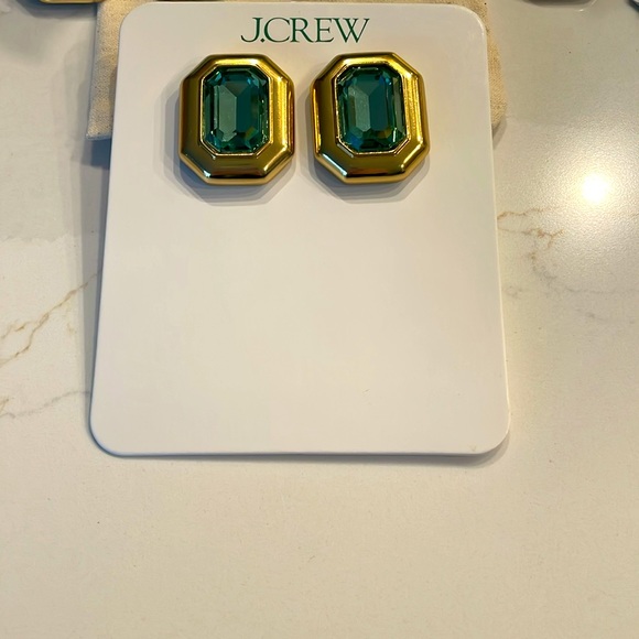 J. Crew Green Crystal Earrings NWT - Picture 11 of 16